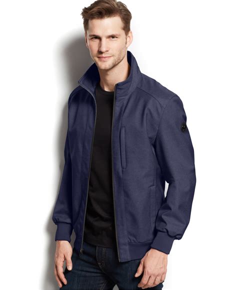 michael kors electric blue men coat|Michael Kors blue jacket men.